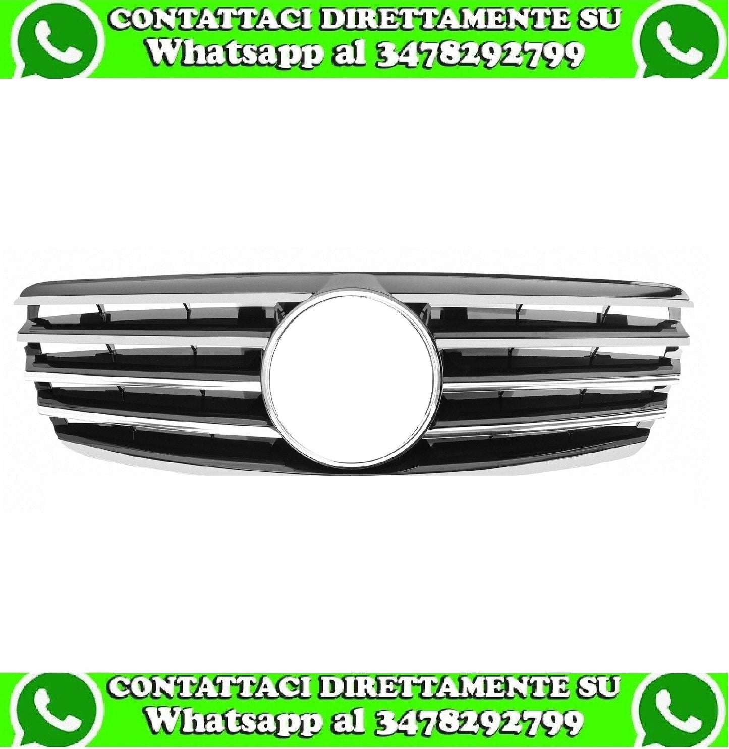 MERCEDES S-CLASS W211 SILVER GRILLE WITH BLACK INTERIOR PROFILES