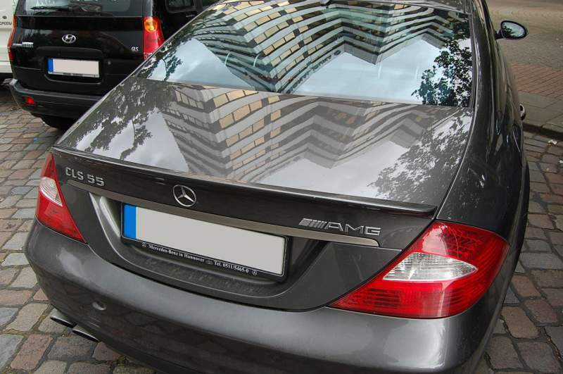 MERCEDES CLS W219 REAR SPOILER ON THE HOOD IN ABS AMG LOOK