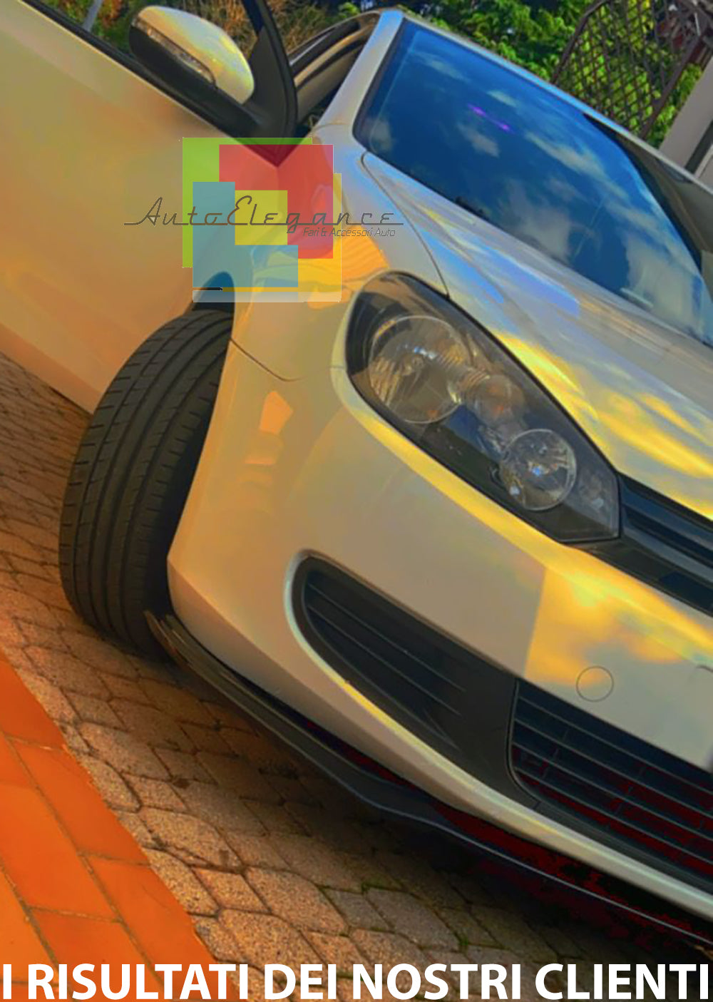 VW GOLF 6 VI 2008-2012 SPLITTER SOTTO PARAURTI ANTERIORE ABS NERO LUCIDO