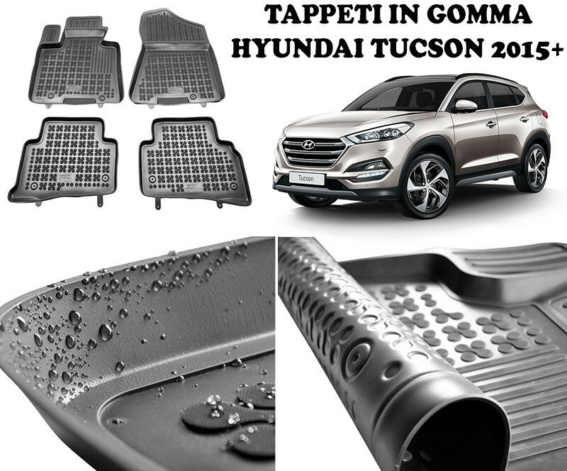 HYUNDAI TUCSON 2015 IN POI TAPPETINI AUTO IN GOMMA - TAPPETI TOP QUALITA -1-