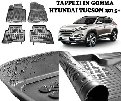 HYUNDAI TUCSON 2015 IN POI TAPPETINI AUTO IN GOMMA - TAPPETI TOP QUALITA -1-