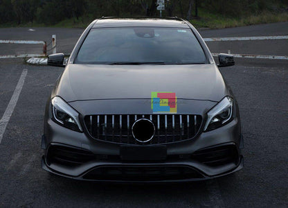 GRIGLIA ANTERIORE NERA PER MERCEDES CLASSE A W176 2015+ CALANDRA AMG
