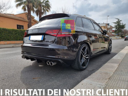 AUDI A3 8V SPORTBACK 2012-2015 SOTTO PARAURTI DIFFUSORE RS3 ABS QUATTRO USCITE AUTOELEGANCERICAMBI