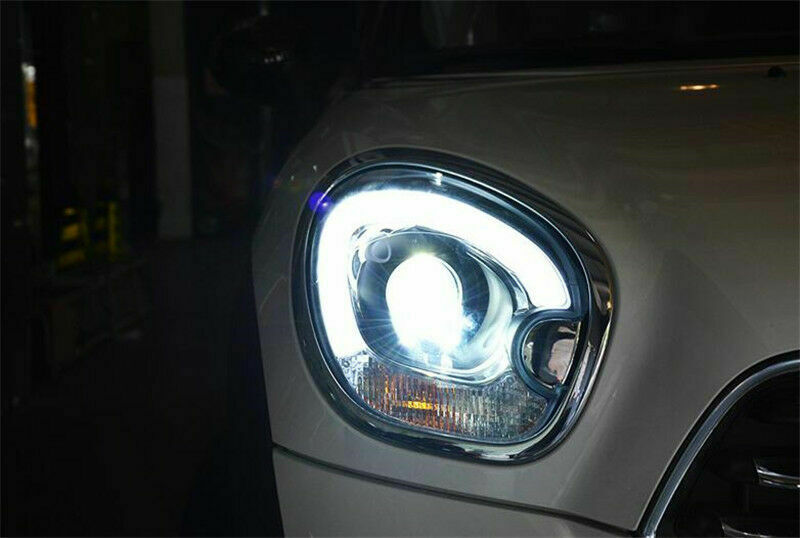 MINI R60 COUNTRYMAN COPPIA FARI ANTERIORI DIURNE LED LENTICOLARI CROMATI ...