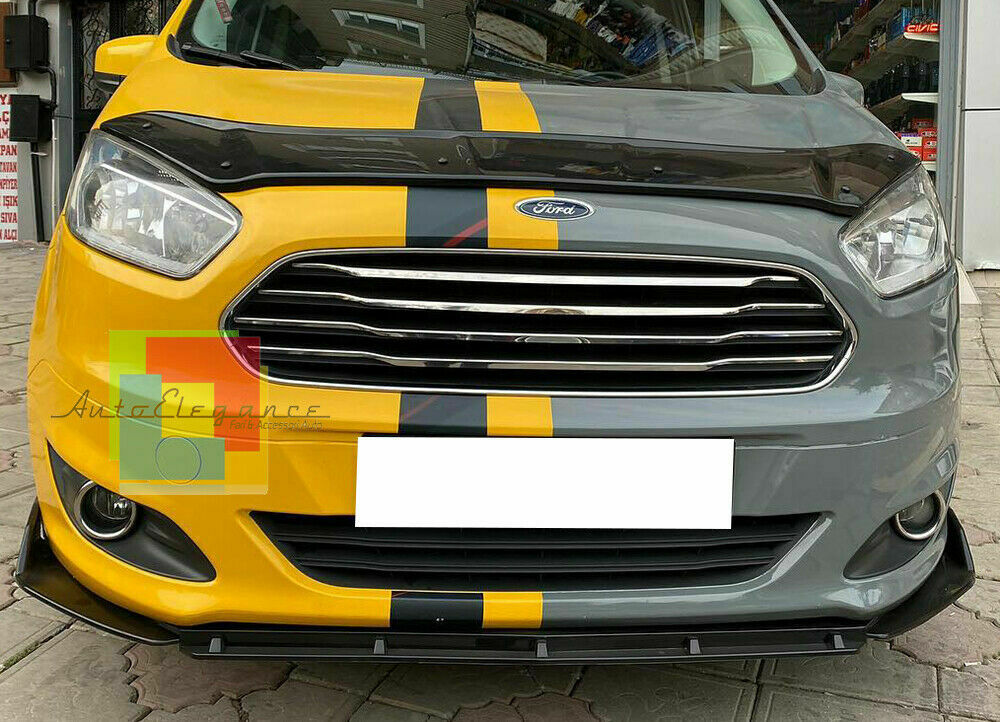 0232 FORD TRANSIT COURIER SPLITTER PARAURTI ANTERIORE NERO LUCIDO LOOK RS AUTOELEGANCERICAMBI