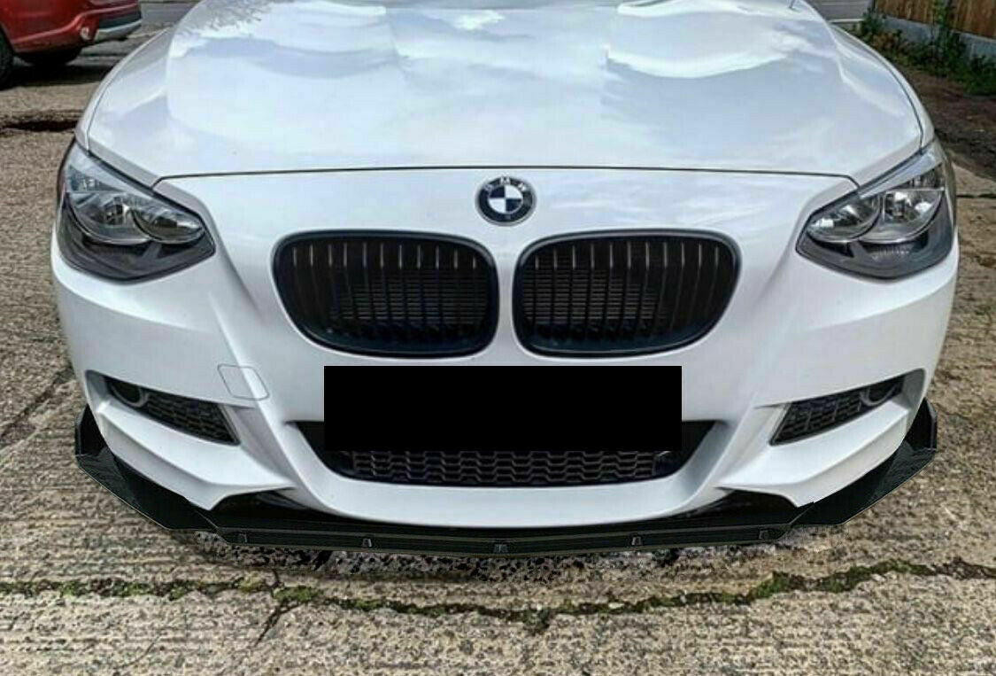 0208 BMW SERIE 1 F20 F21 11-14 SPLITTER PARAURTI ANTERIORE NERO LUCIDO LOOK RS AUTOELEGANCERICAMBI