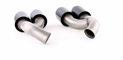 GTS Look Black Dual Exhaust Tips for Porsche Cayenne 92A Facelift 14-17 