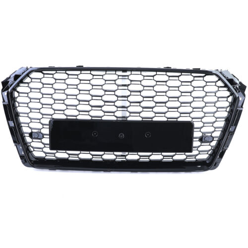 Gloss Black Emblemless Honeycomb Sport Grille for Audi A4 B9 8W 15-19 