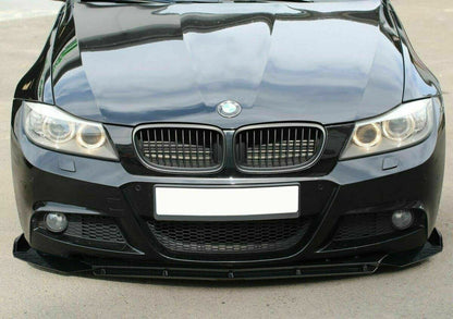 0211 BMW SERIE 3 E90 E91 SPLITTER PARAURTI ANTERIORE NERO LUCIDO LOOK RS AUTOELEGANCERICAMBI