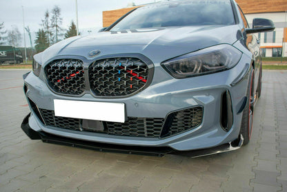 0210 BMW SERIE 1 F40 SPLITTER PARAURTI ANTERIORE NERO LUCIDO LOOK RS AUTOELEGANCERICAMBI