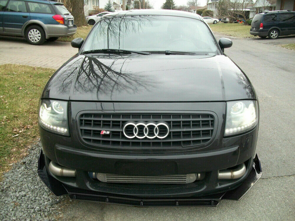 0218 AUDI TT 8N SPLITTER PARAURTI ANTERIORE NERO LUCIDO LOOK RS AUTOELEGANCERICAMBI