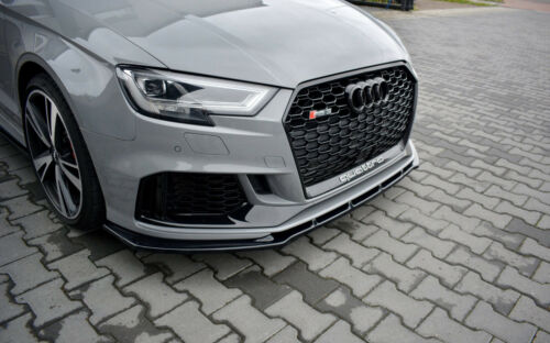 SPLITTER AUDI A3 8V RS3 2016+ UNDER FRONT BUMPER ABS GLOSSY BLACK BLADE 