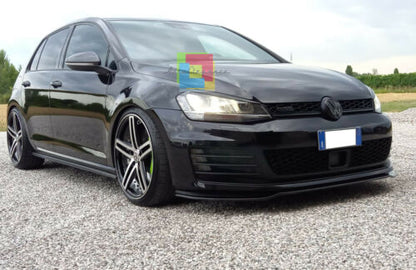 LIP SPOILER UNDER FRONT BUMPER VW GOLF 7 GTI ABS GLOSSY BLACK SPLITTER .-