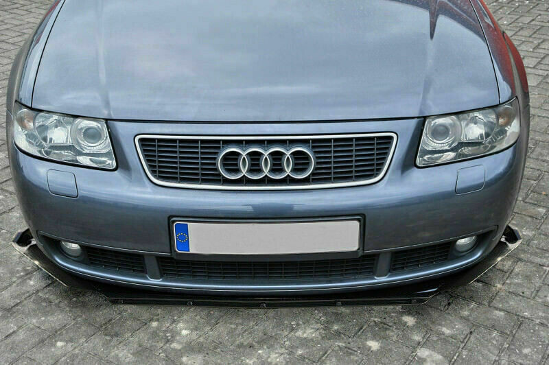 0214 AUDI A3 8L 1996-2006 SPLITTER PARAURTI ANTERIORE NERO LUCIDO LOOK RS AUTOELEGANCERICAMBI