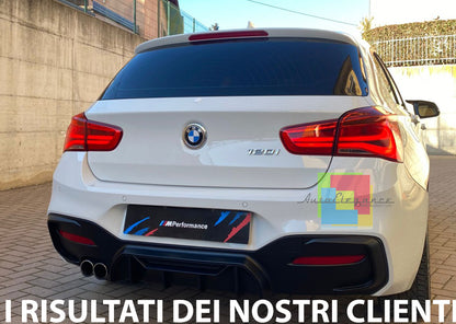 DIFFUSORE POSTERIORE BMW SERIE 1 F20 F21 DAL 2015+ LIFT LOOK M SPORT USCITA SX