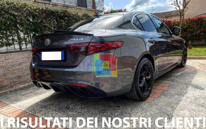 ALFA ROMEO GIULIA 2014-2018 DIFFUSORE POSTERIORE TERMINALI CROMATI INOX VELOCE AUTOELEGANCERICAMBI