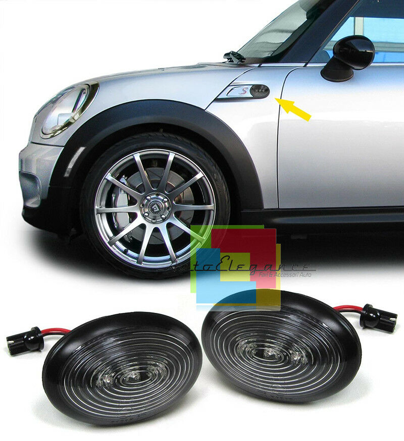 FRECCE LATERALI NERO FUME&apos; MINI COOPER Cabrio R57 2008-2014 INDICATORI LED