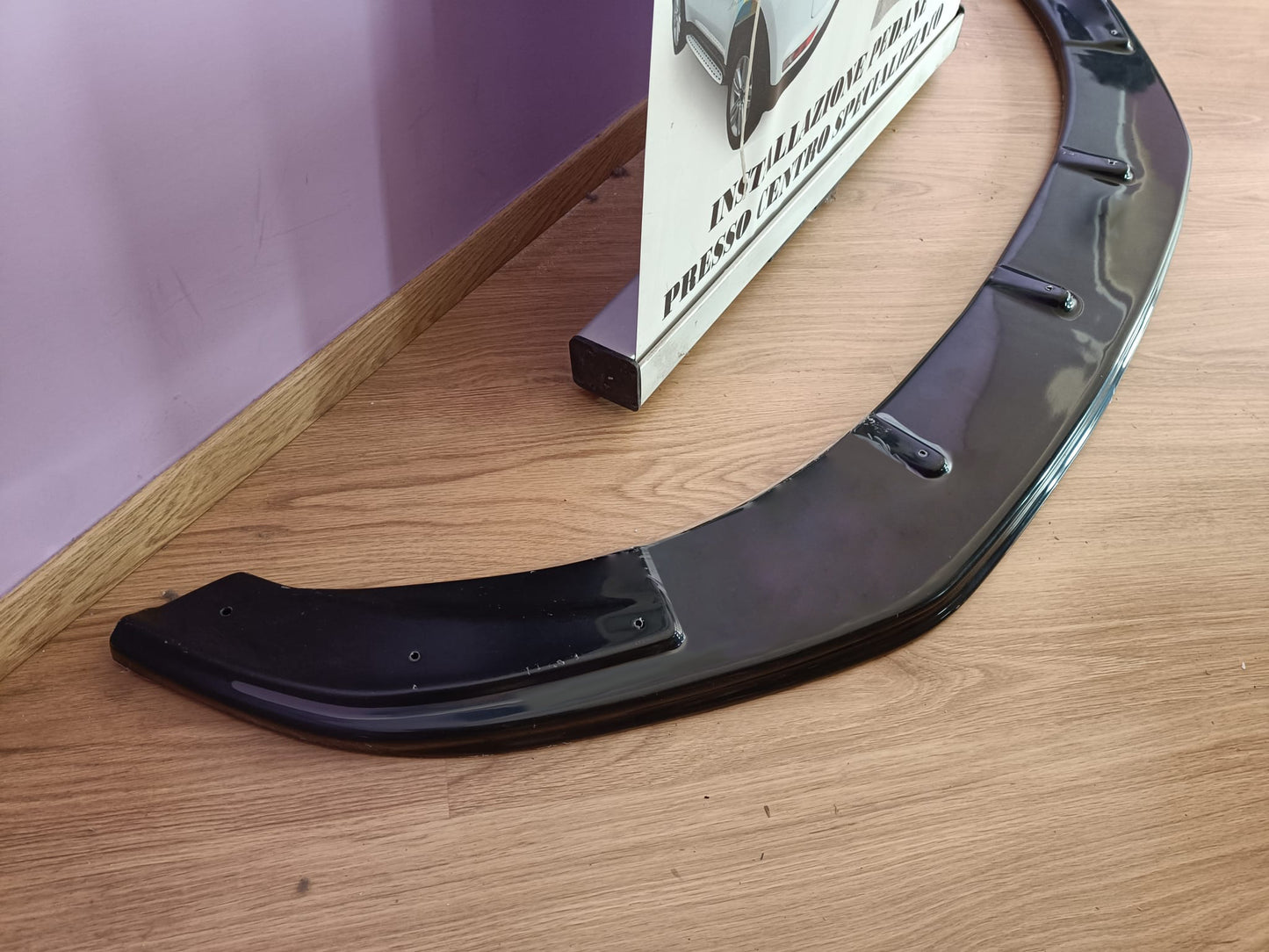 UNDER FRONT BUMPER VW CADDY IV 2015+ ABS GLOSSY BLACK SPLITTER 0208