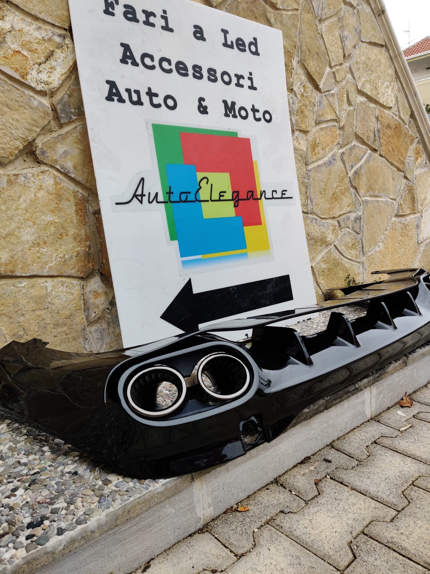 MERCEDES CLA W118 AMG REAR DIFFUSER WITH BLACK STAINLESS STEEL TIPPER A45