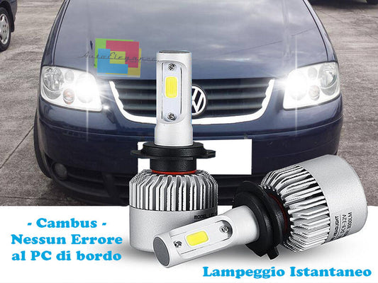 LAMPADE ABBAGLIANTI LED VW TOURAN 1T 2003-2010 LAMPEGGIO ISTANTANEO 6000K CREE