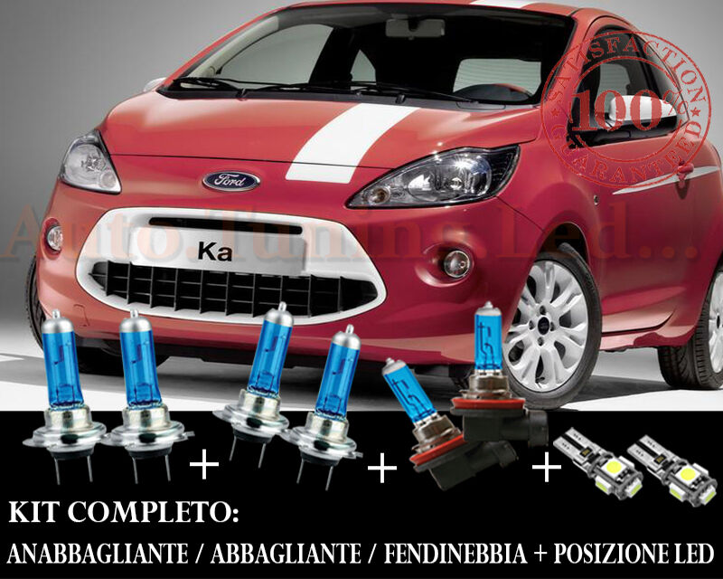 FORDA KA 2008+ SET COMPLETO LAMPADE BLU XENON + POSIZIONE A LED