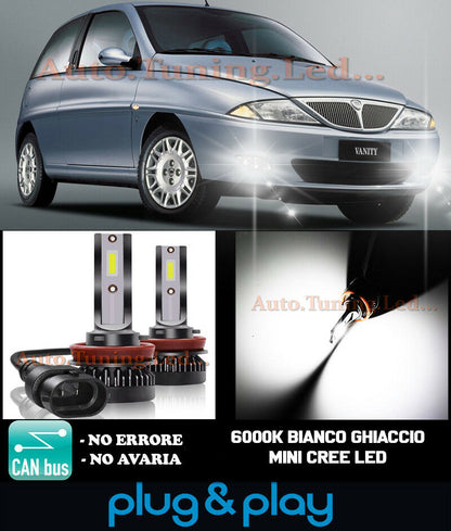 LAMPADE FENDINEBBIA A LED CREE LANCIA Y CAMBUS BIANCO GHIACCIO 8000LM