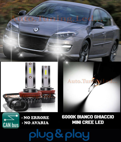 LAMPADE FENDINEBBIA A LED CREE RENAULT LAGUNA III CAMBUS BIANCO GHIACCIO 8000LM