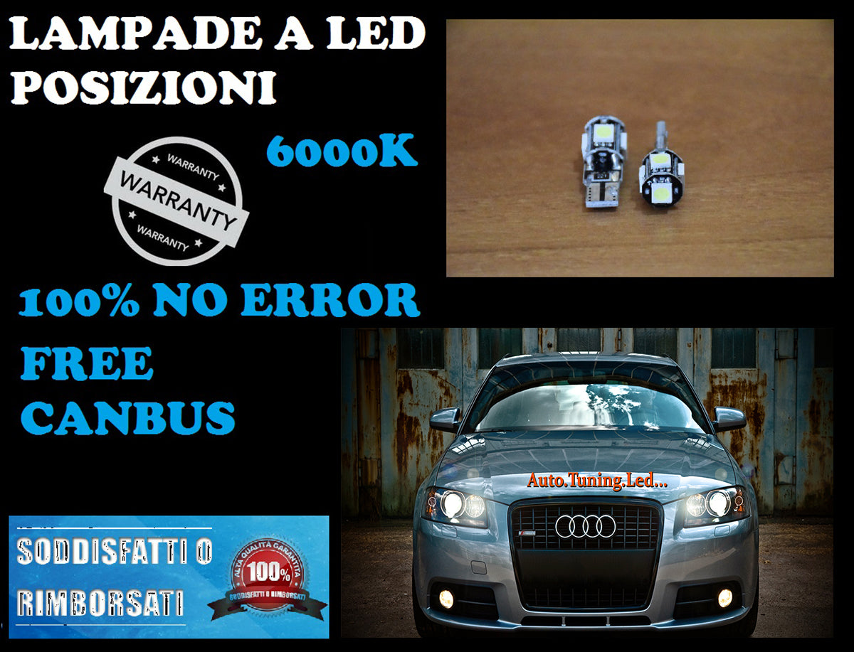 COPPIA LUCI POSIZIONI CANBUS T10 BIANCO GHIACCIO BMW SERIE 1 E87 E82 - E83 E88 AUTOELEGANCERICAMBI