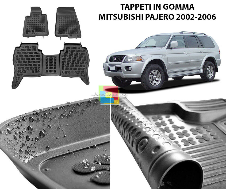 MITSUBISHI PAJERO 2002-2006 TAPPETINI AUTO IN GOMMA - TAPPETI TOP QUALITA -1-