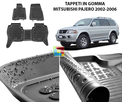 MITSUBISHI PAJERO 2002-2006 TAPPETINI AUTO IN GOMMA - TAPPETI TOP QUALITA -1-