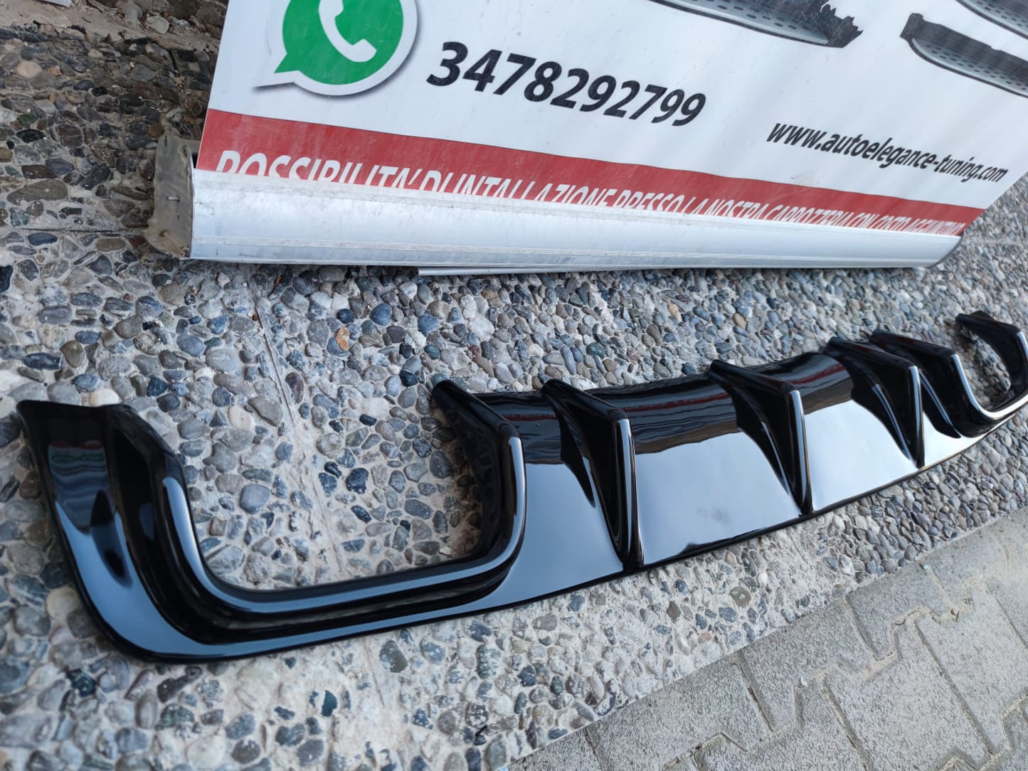 DIFFUSORE M5 LOOK BMW SERIE 5 E39 SOTTO PARAURTI NERO LUCIDO ABS 0116