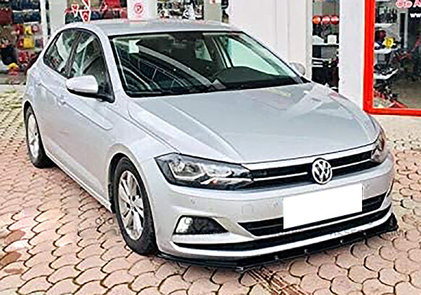 VW POLO AW1 2018+ SOTTO PARAURTI ANTERIORE ABS LAMA NERO LUCIDO SPLITTER