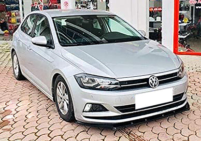 VW POLO AW1 2018+ SOTTO PARAURTI ANTERIORE ABS LAMA NERO LUCIDO SPLITTER