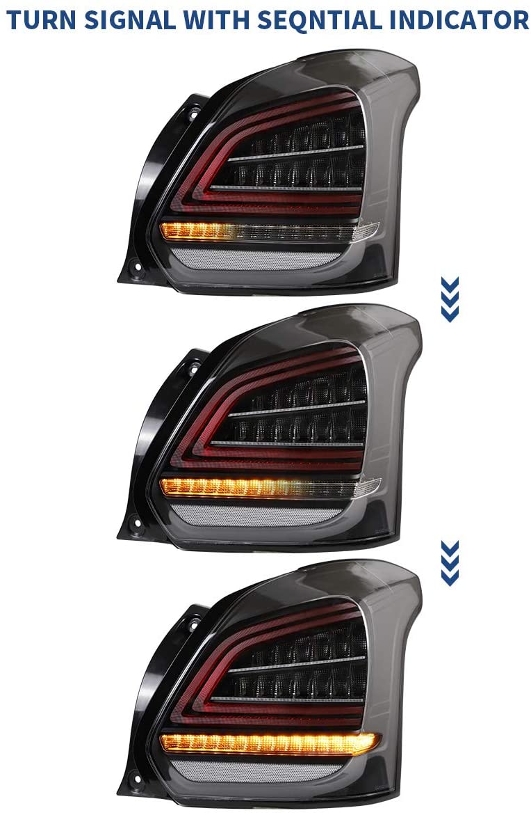 SUZUKI SWIFT V 2018+ BLACK FULL LED REAR LIGHTS DYNAMIC INDICATORS