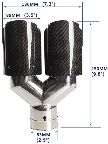 AUDI TT 8J 2006-2014 LOOK SPORTIVO STT COPPIA TERMINALI ACCIAIO INOX CARBON AUTOELEGANCERICAMBI