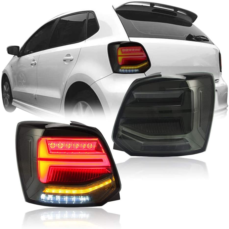 VW POLO 6R 2009-2017 REAR LIGHTS DYNAMIC INDICATOR LED FULL LED HEADLIGHTS BLACK