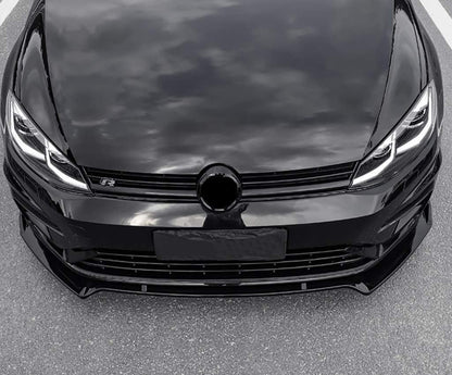 VW GOLF 7.5 R 2017+ FACELIFT SOTTO PARAURTI ANTERIORE LOOK SPLITTER ABS NERO