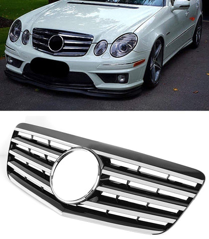 MERCEDES E-CLASS W211 2006-2009 FACELIFT FRONT GRILLE AMG BLACK / CHROME