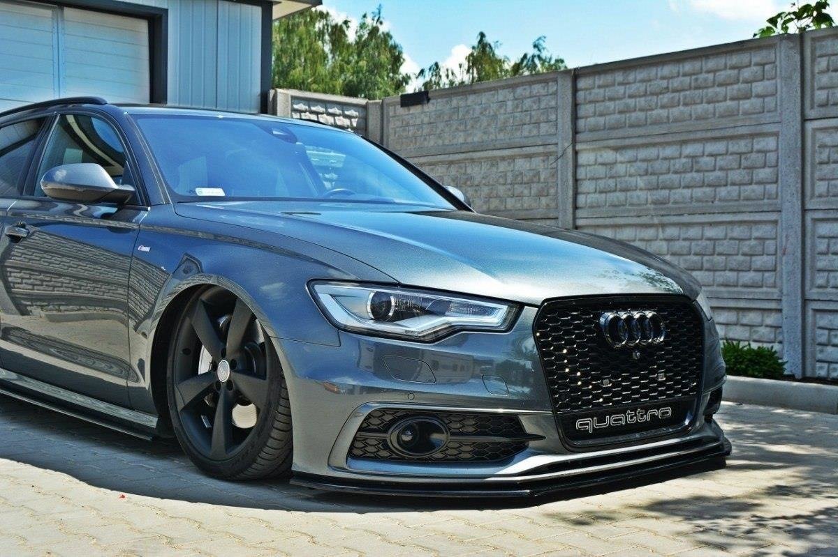 AUDI A6 4G C7 LIP SPLITTER GLOSSY BLACK UNDER FRONT BUMPER ABS
