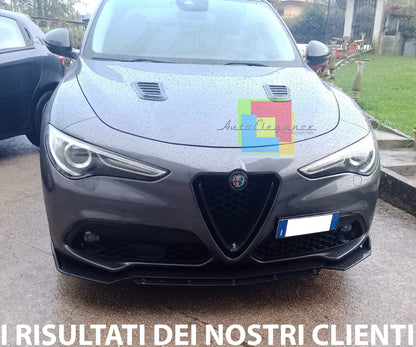 ALFA ROMEO STELVIO FRONT BUMPER SPLITTER BLADE GLOSSY BLACK RS LOOK