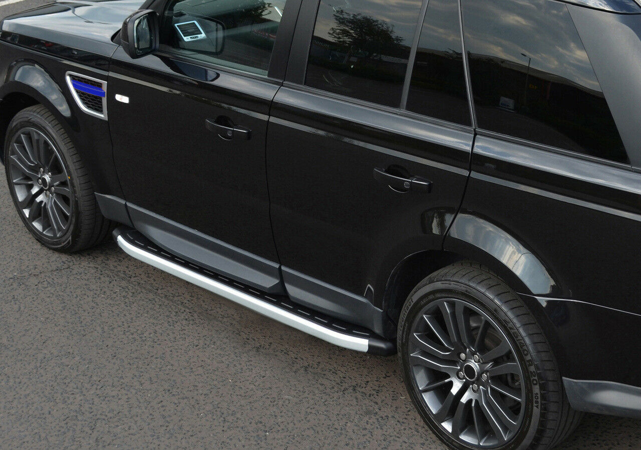 PEDANE LATERALI RANGE ROVER SPORT 2005-2013 SOTTO PORTA ANTISCIVOLO NERO .-..