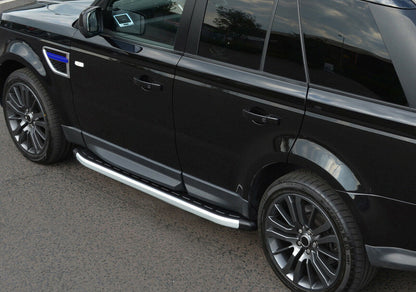 PEDANE LATERALI RANGE ROVER SPORT 2005-2013 SOTTO PORTA ANTISCIVOLO NERO .-..