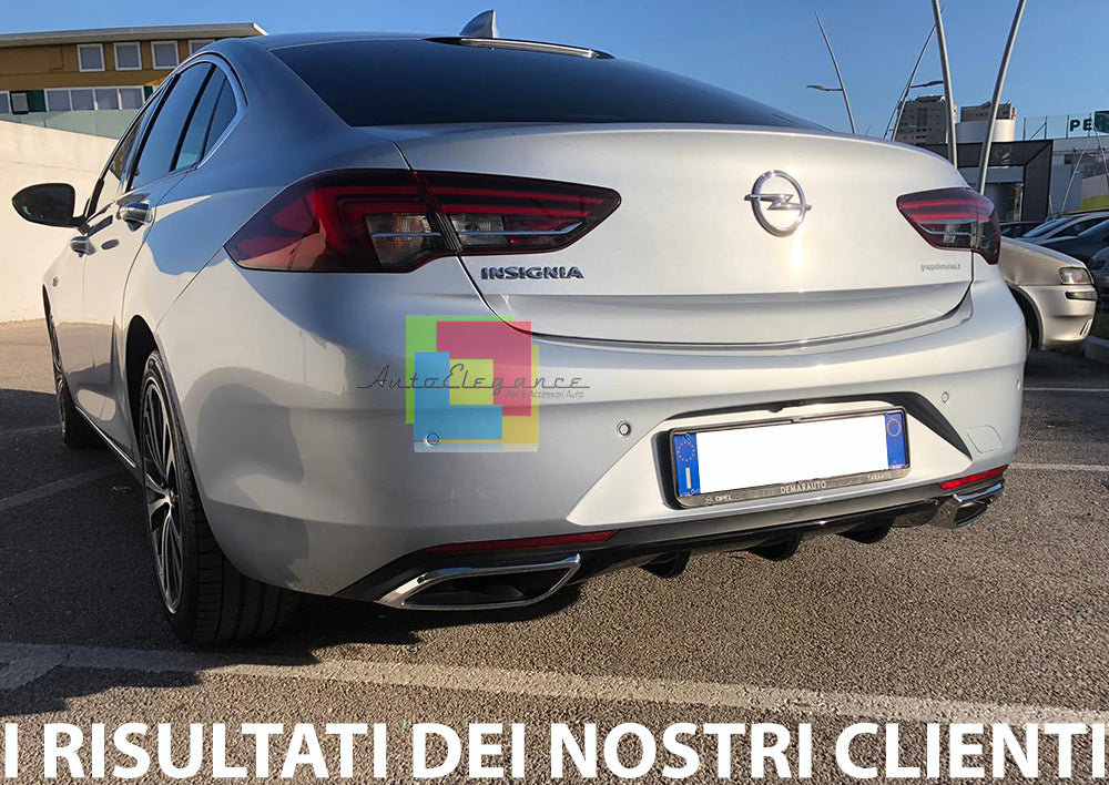 OPEL INSIGNA B UNDER BUMPER DIFFUSER WITH OVAL TIP BLACK ABS OPC LOOK