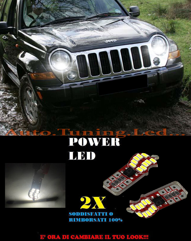 LUCI POSIZIONE JEEP CHEROKEE KJ 01-08 CANBUS T10 BIANCO 20 LED SUPER QUALITA