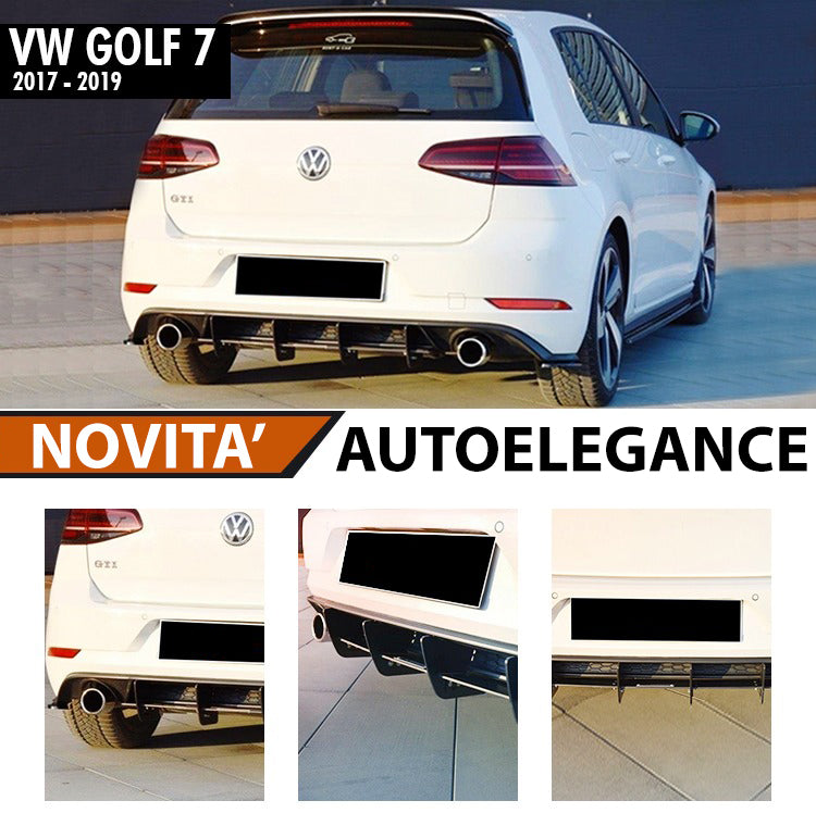 VW GOLF 7.5 2017-2020 ADDITIONAL FLAPS UNDER REAR BUMPER BLACK RLINE