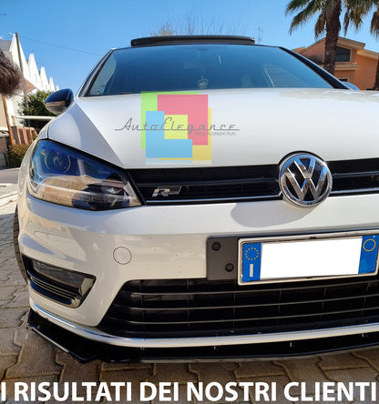 FRONT BUMPER UNDER VW GOLF 7 / 7.5 RLINE 2012-2019 ABS BLACK SPLITTER 0054