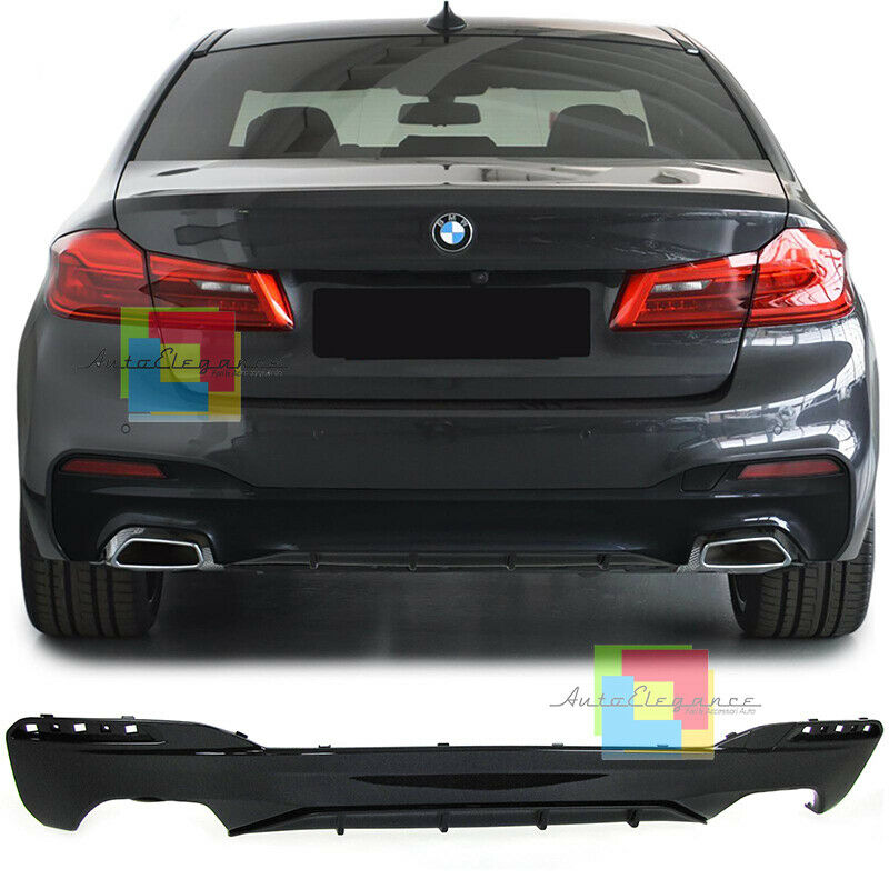 BMW SERIE 5 G30 G31 2016+ SOTTO PARAURTI POSTERE ABS DIFFUSORE M LOOK NERO AUTOELEGANCERICAMBI