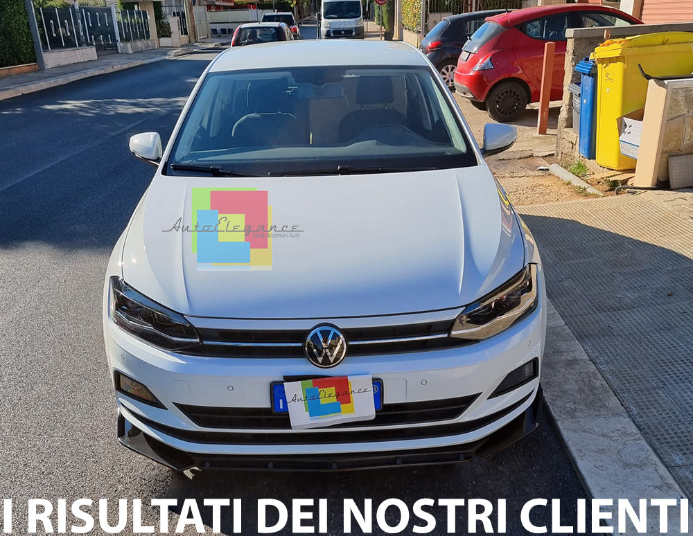 VW POLO AW1 LIP SPOILER FRONT BUMPER SPORT GLOSS BLACK SPLITTER