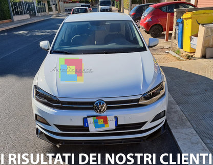 VW POLO AW1 LIP SPOILER FRONT BUMPER SPORT GLOSS BLACK SPLITTER