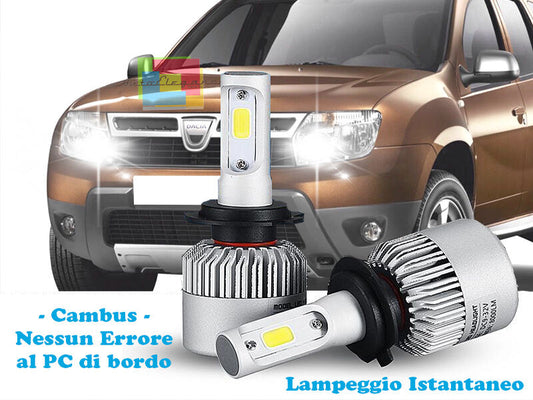 LAMPADE ABBAGLIANTI LED DACIA DUSTER 2010+ LAMPEGGIO ISTANTANEO 6000K CREE